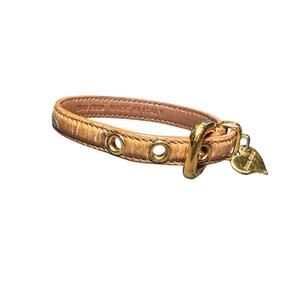 Miu Miu Leather Bracelet with Gold Heart Charm